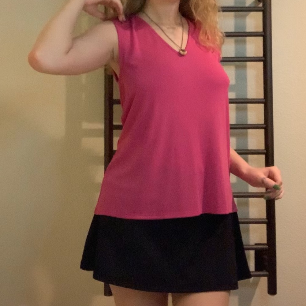 Hot Pink Tanktop Blouse Open Back
